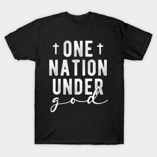 One Nation Under God Blessed America Christian Cross Jesus T-Shirt